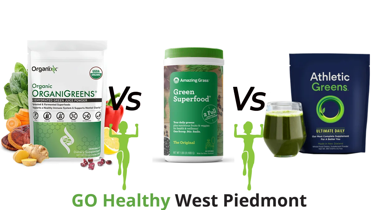 Athletic Greens Vs Amazing Grass vs OrganiGreens Comparison Guide by Go Healthy West Piedmont Staff
