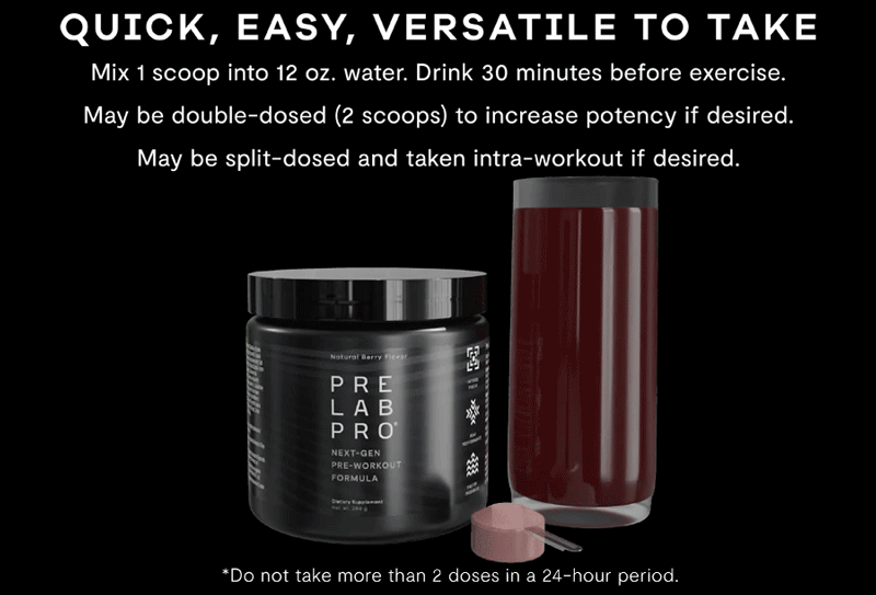 Recommended Dosage of Pre Lab Pro